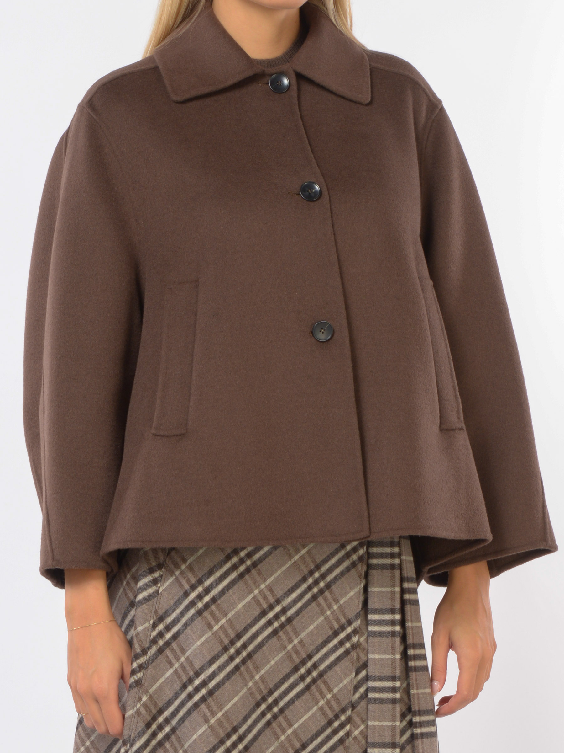 cappotto da donna Seventy corto in lana e cachemire
