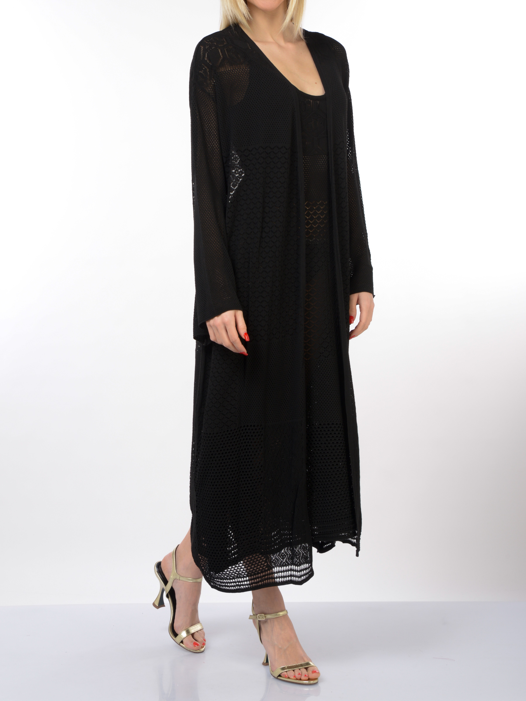 cardigan da donna Akep lungo in punto pizzo