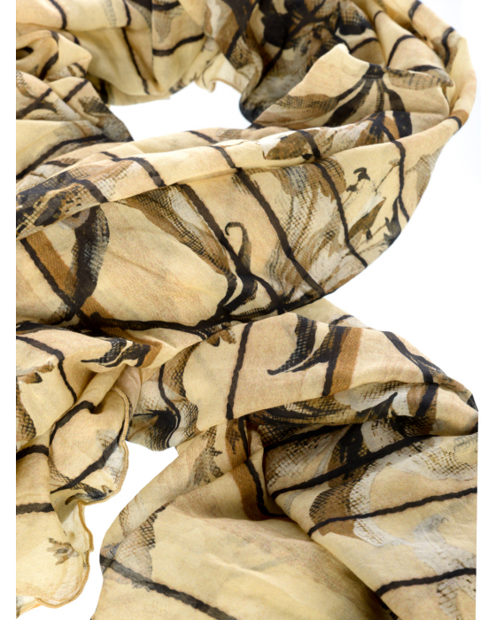 Foulard Donna In Chiffon TigerTie - 160x36cm, Tinta Unita, 100% Poliestere - Foto 3