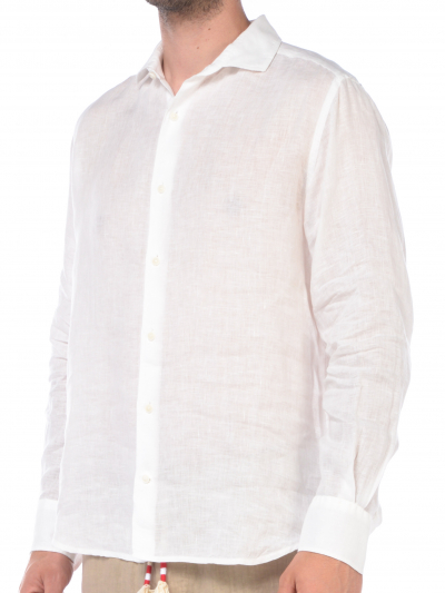 camicia da uomo Mc2 Saint Barth in lino collo francese