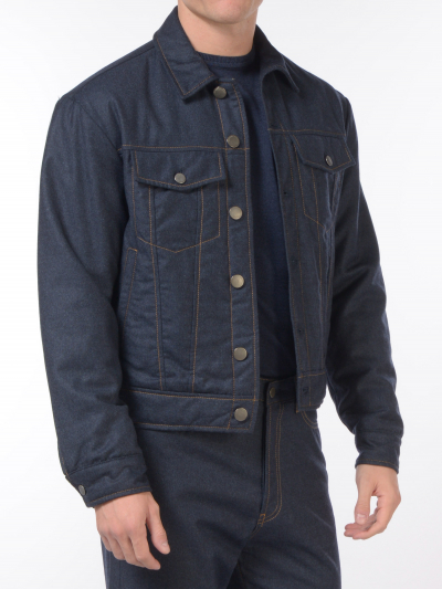 giubbino da uomo Emporio Armani in lana effetto denim con tasche