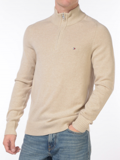 maglia da uomo Tommy Hilfiger mezza zip con logo