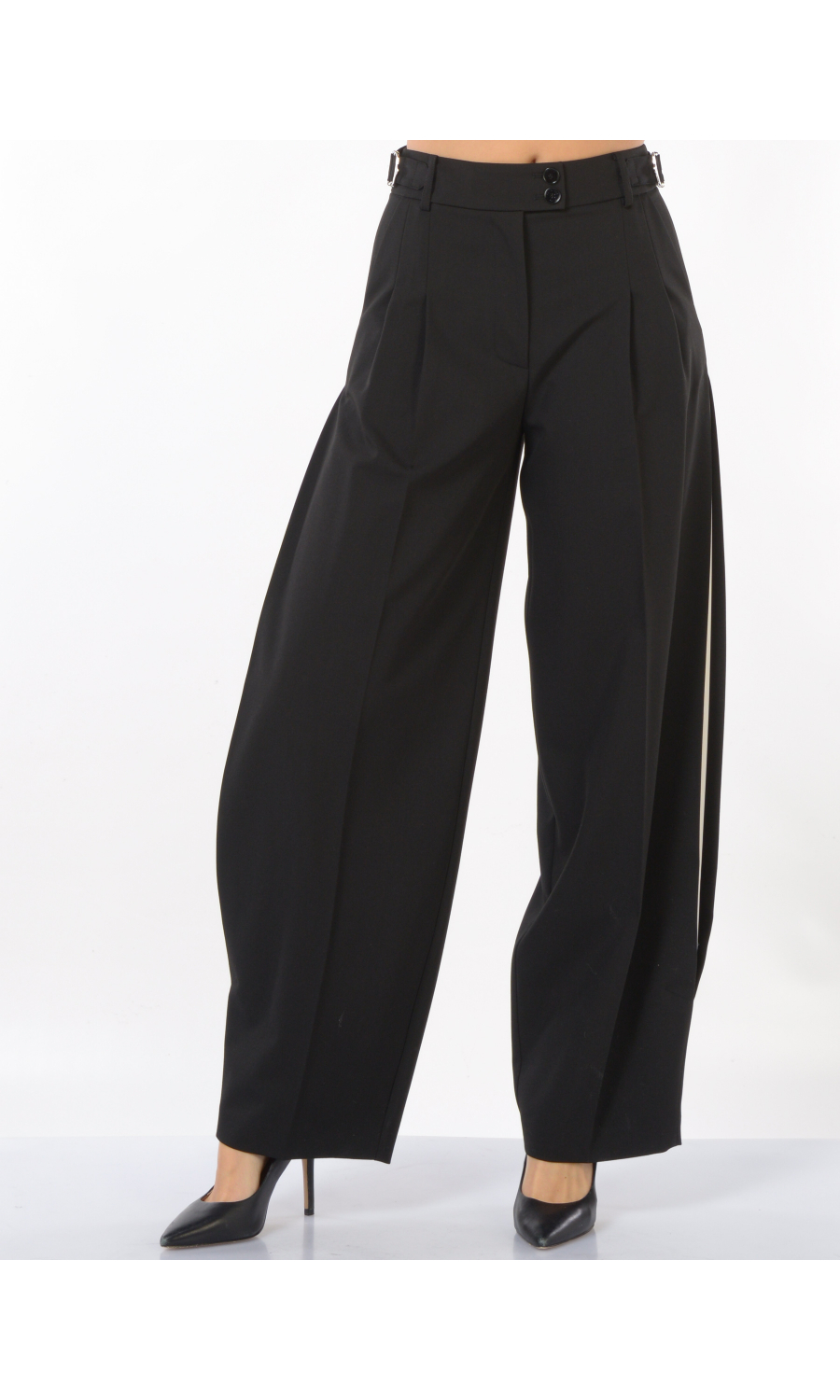 pantalone da donna Patrizia Pepe a palazzo con inserti a contrasto