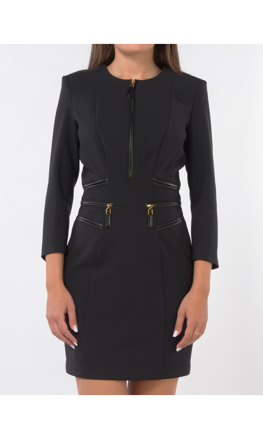 abito corto da donna Elisabetta Franchi in doppio crepe con zip