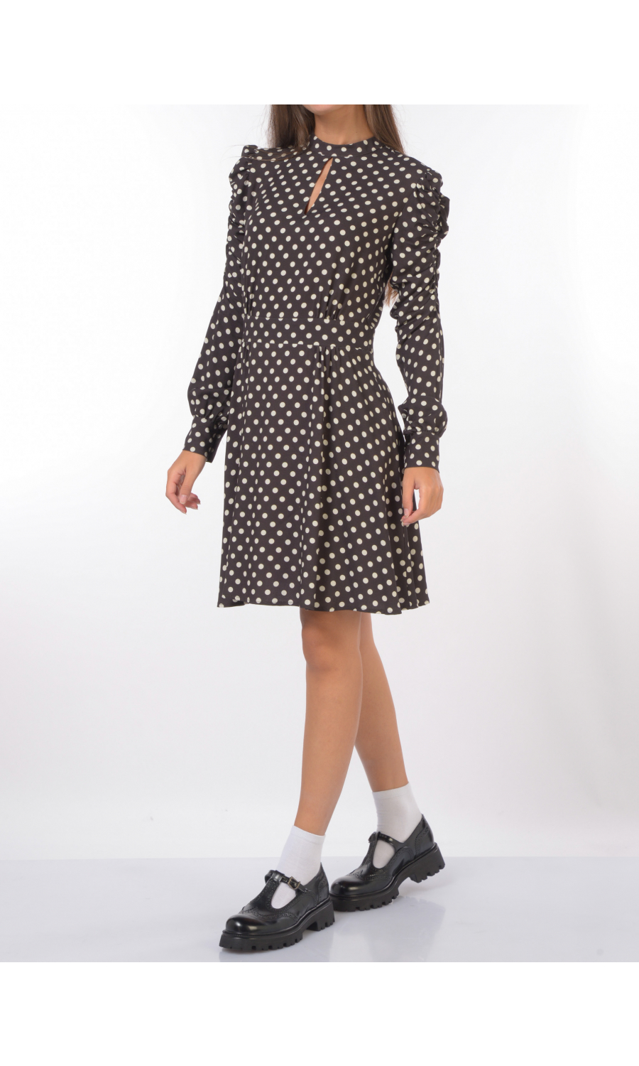 abito corto da donna Mar De Margaritas Mia a pois con arricciatura