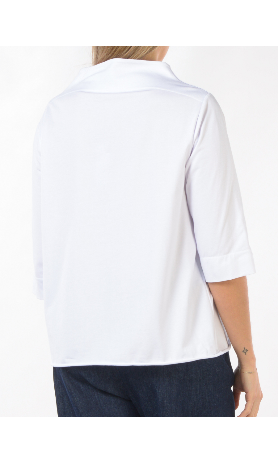 blusa da donna Jurere con collo a cratere e motivo di pieghe