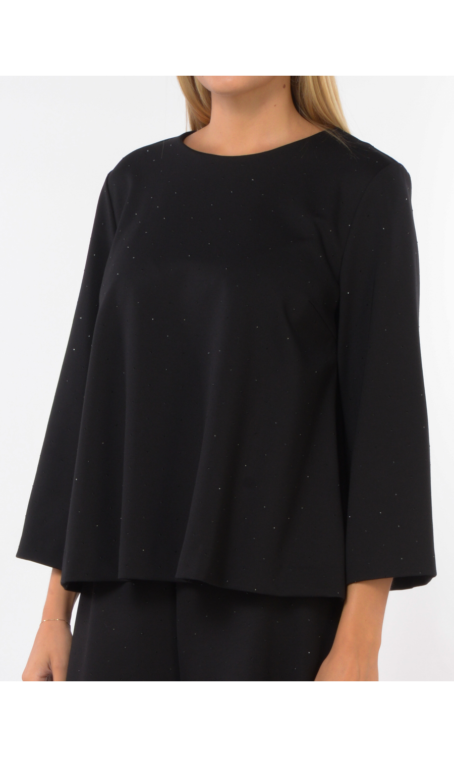 blusa da donna Meimeij in jersey con strass