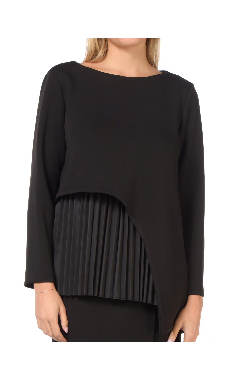 blusa da donna Meimeij in tessuto tecnico con top a plisse'