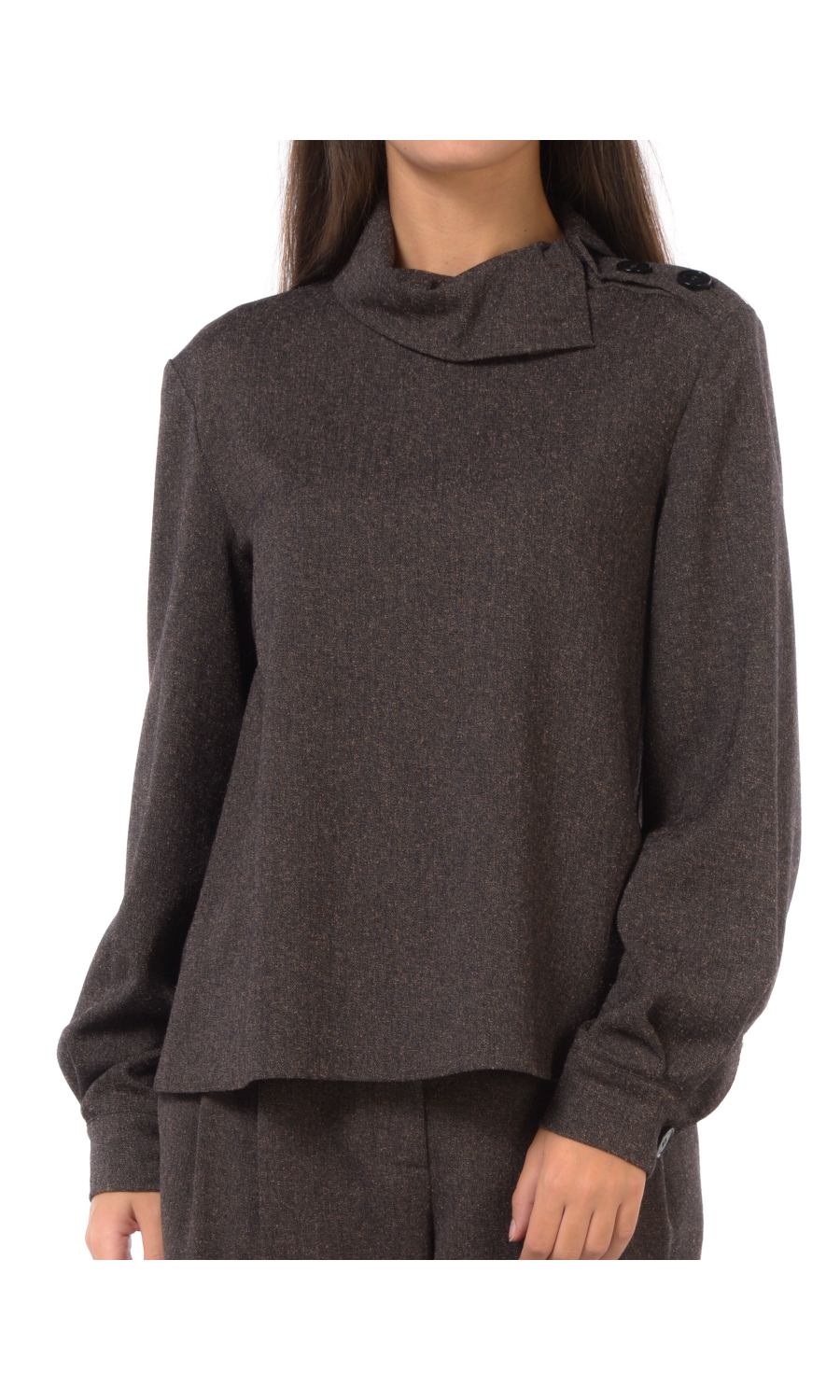 blusa da donna Patrizia Pepe con bottoni effetto melange