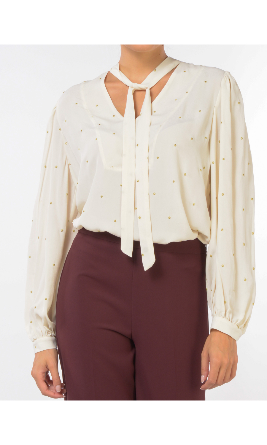 blusa da donna Twinset in georgette a pois lurex