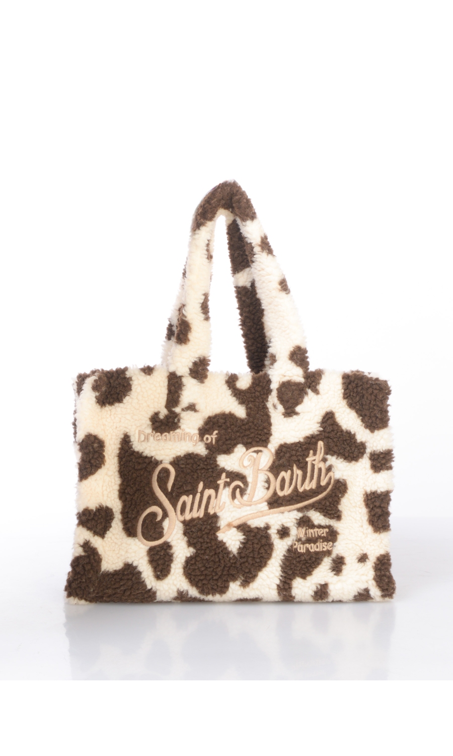 borsa a mano da donna Mc2 Saint Barth Medium effetto teddy mucca