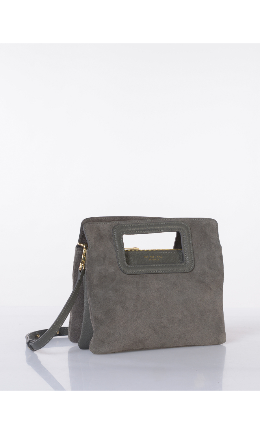 borsa a mano da donna My Best Bag in vera pelle camoscio con tre scomparti