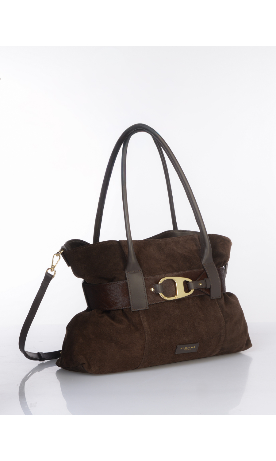 borsa a mano da donna My Best Bag in vera pelle con cintura