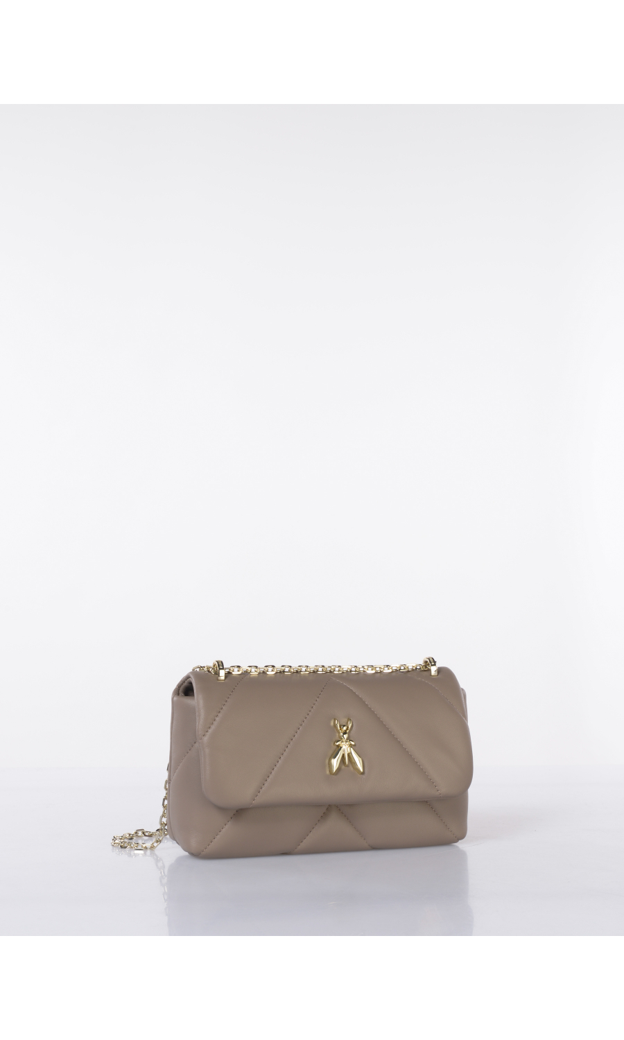 borsa a tracolla da donna Patrizia Pepe in vera pelle trapuntata con logo Fly