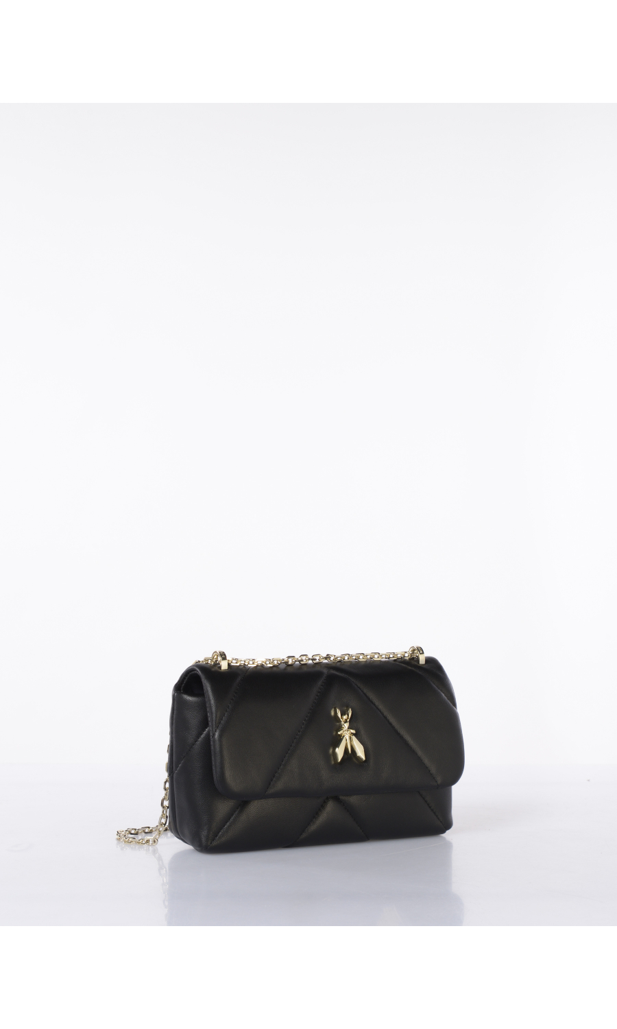 borsa a tracolla da donna Patrizia Pepe in vera pelle trapuntata con logo Fly