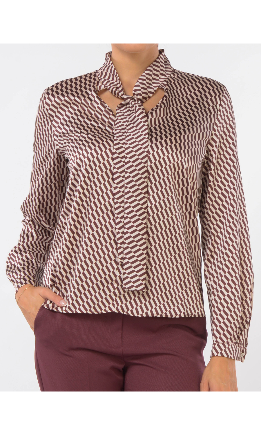 camicia da donna Emme By Marella Fulvia a fantasia con sciarpina