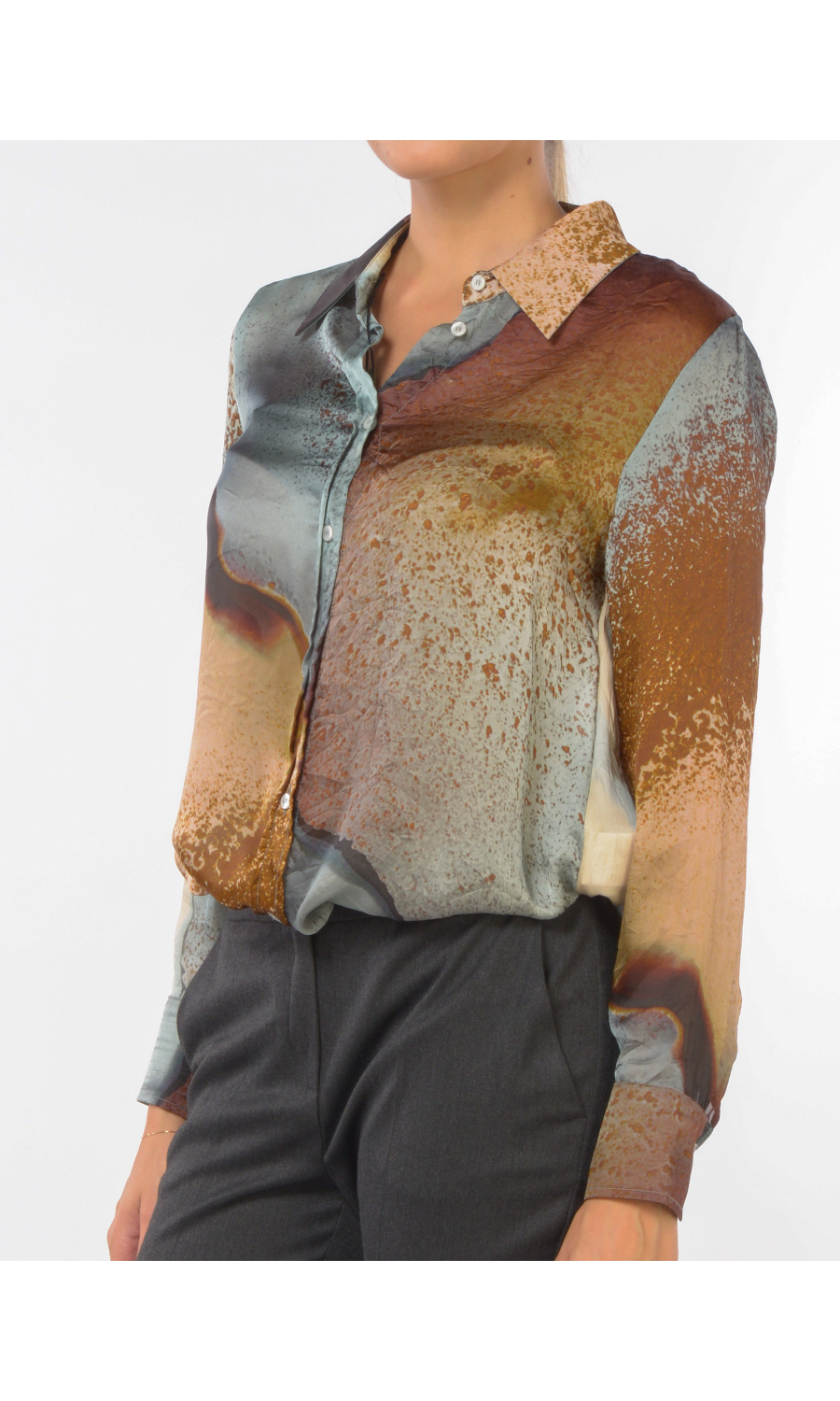 camicia da donna Emme By Marella a fantasia effetto raso