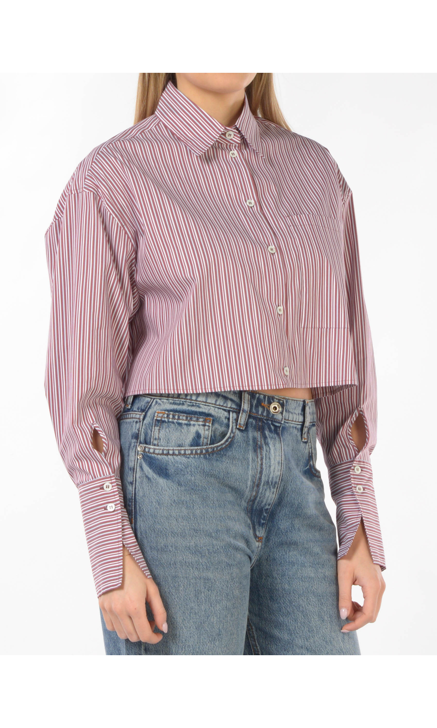 camicia da donna Patrizia Pepe cropped a righe