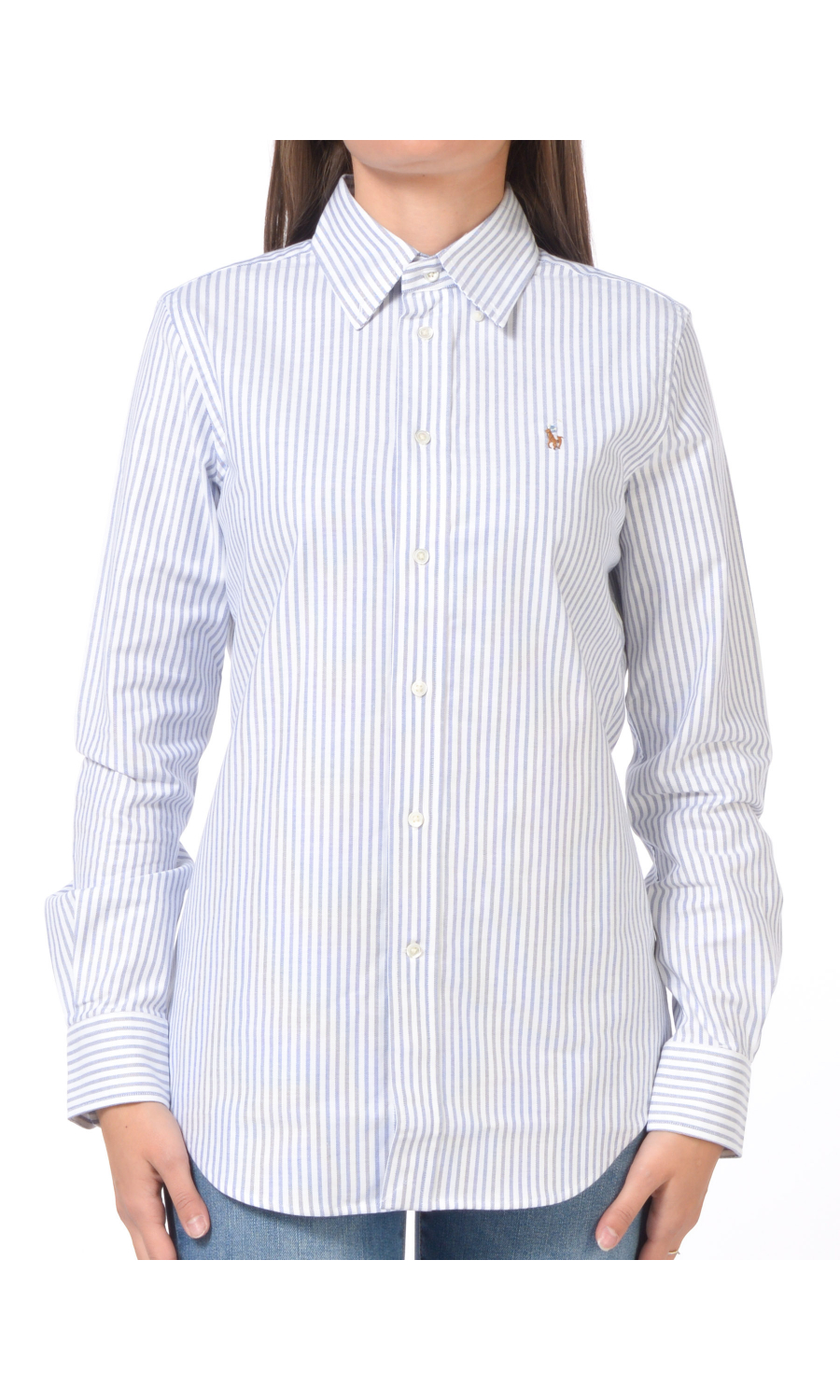 camicia da donna Ralph Lauren a righe con logo