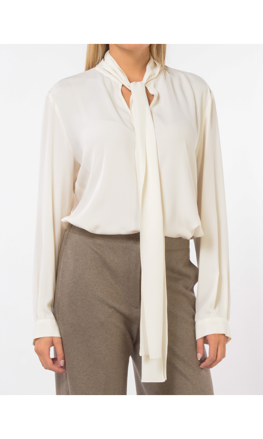 camicia da donna Seventy in misto seta con sciarpina