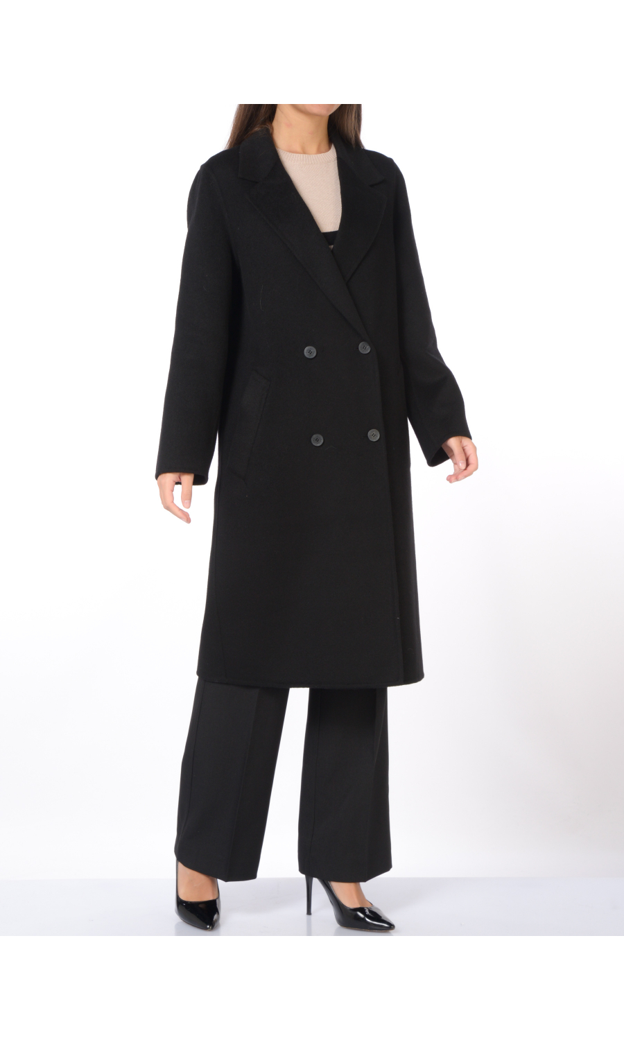 cappotto da donna Kaos in lana e viscosa a doppiopetto