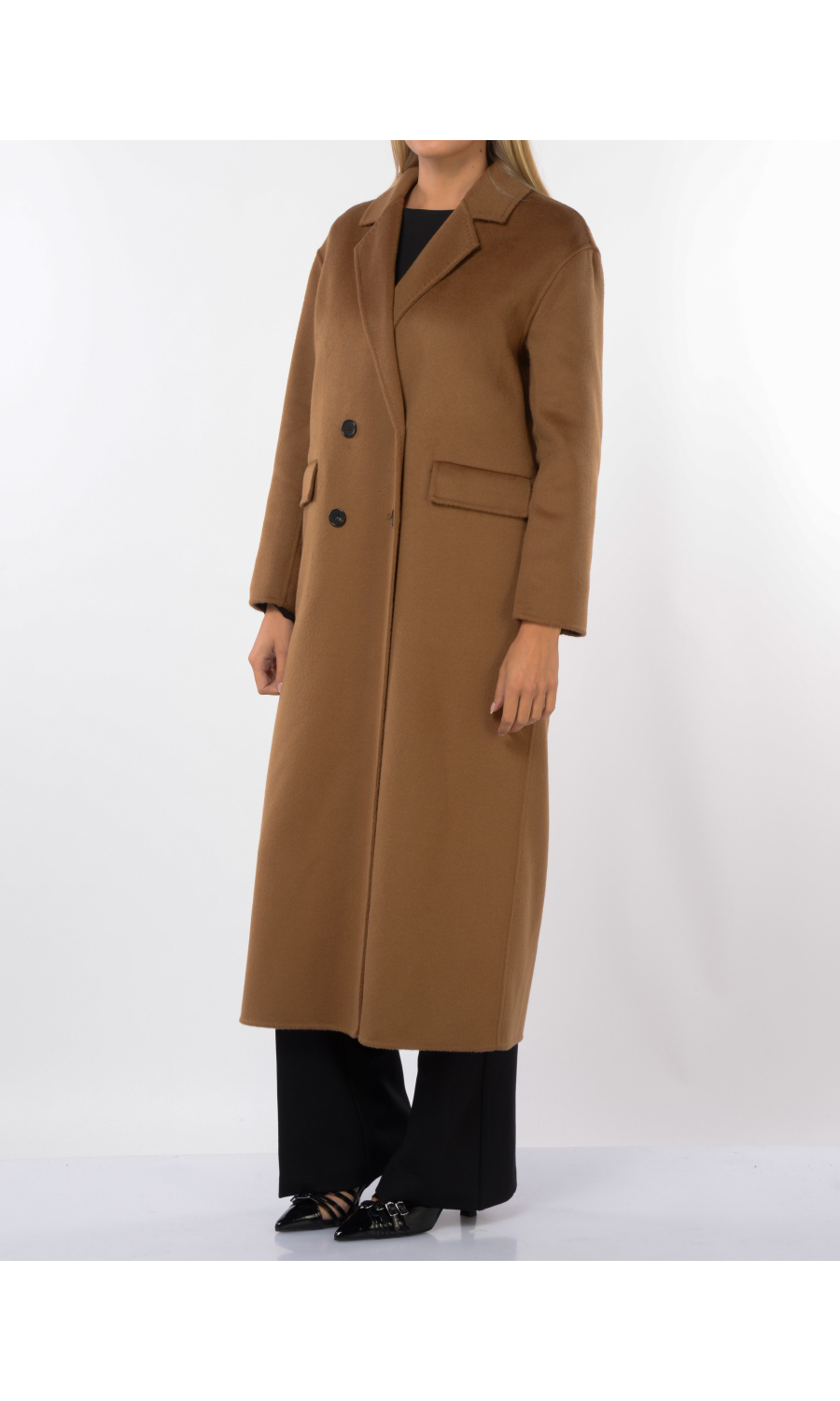 cappotto da donna Meimeij in lana con impunture