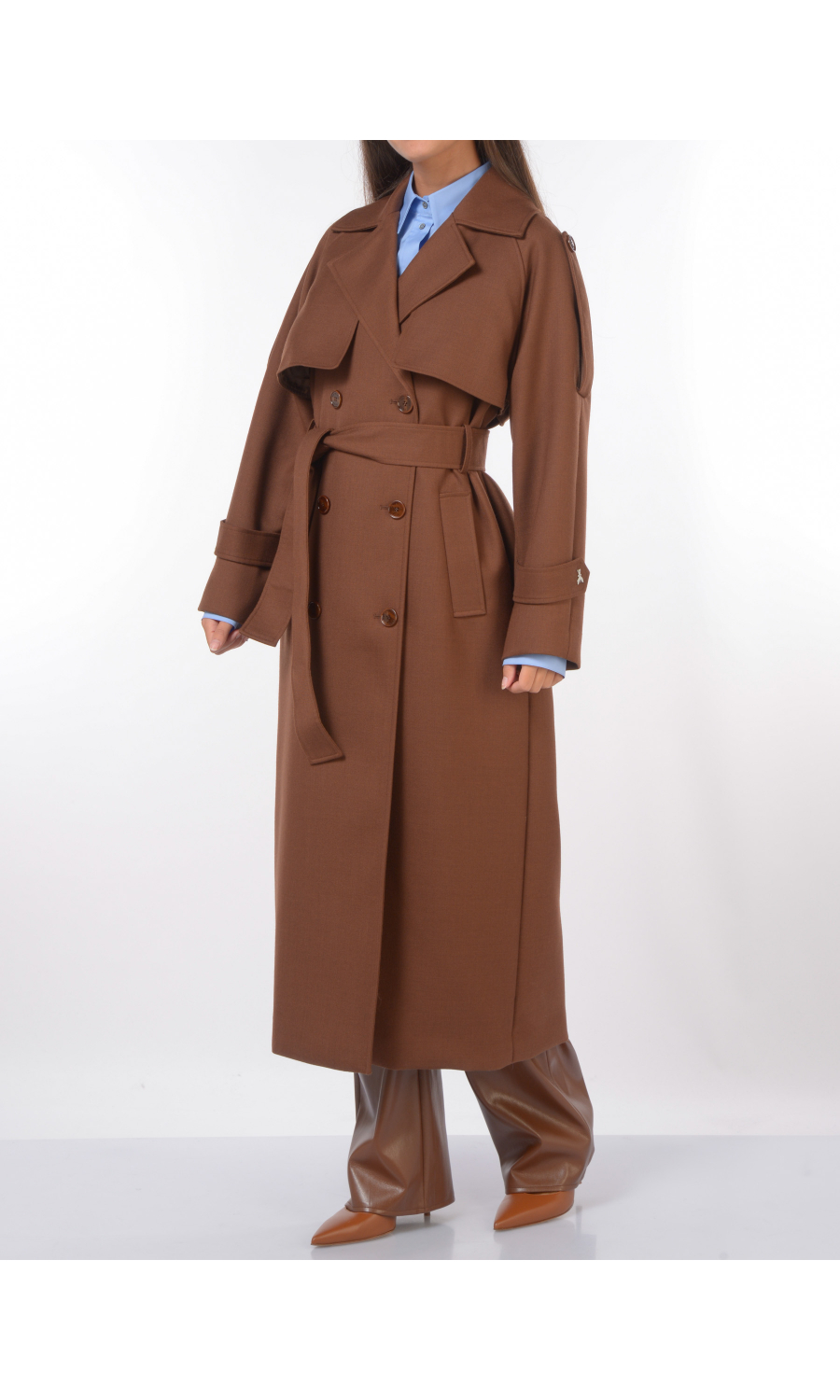 cappotto da donna Patrizia Pepe doppiopetto con cintura