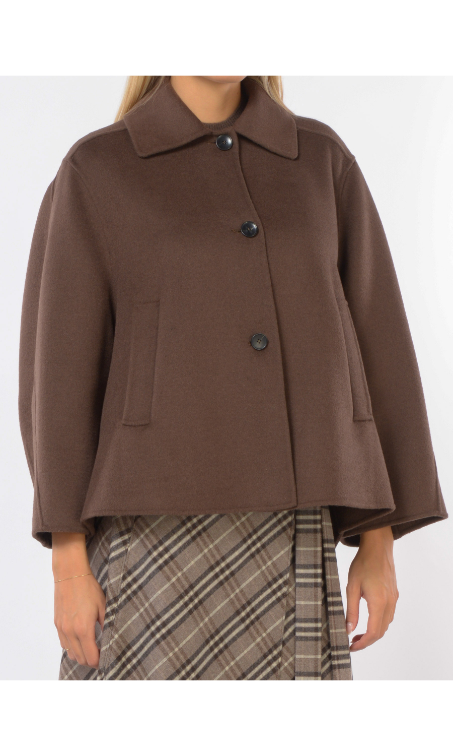 cappotto da donna Seventy corto in lana e cachemire