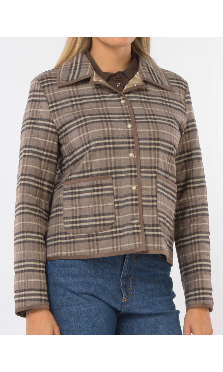 cappotto da donna Seventy in lana a quadri