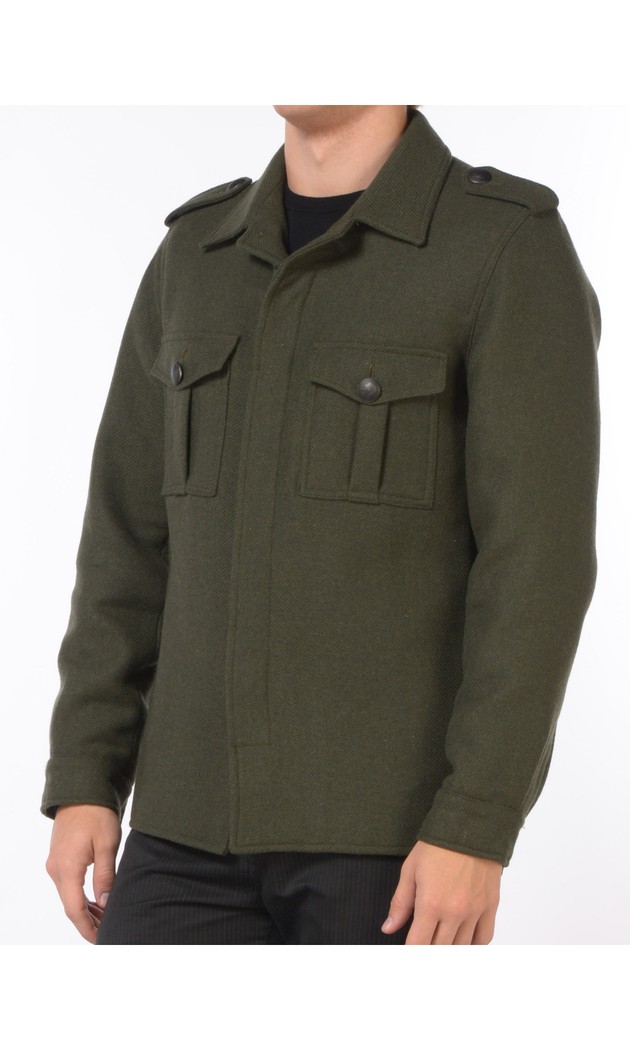 cappotto da uomo Daniele Alessandrini collo camicia con tasche