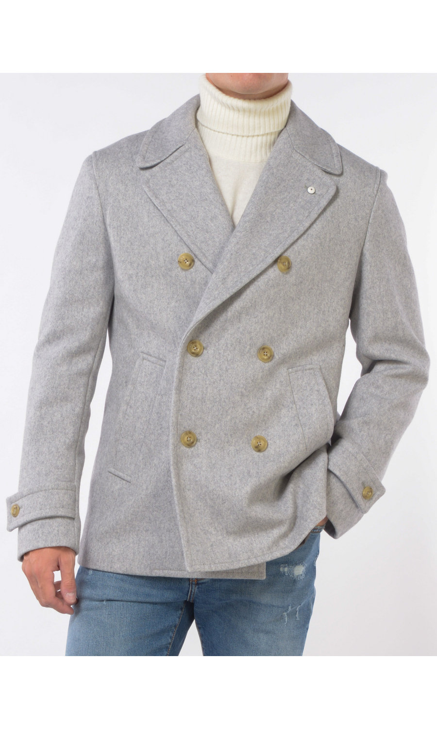 cappotto da uomo L.B.M.1911 doppiopetto in lana e cachemire