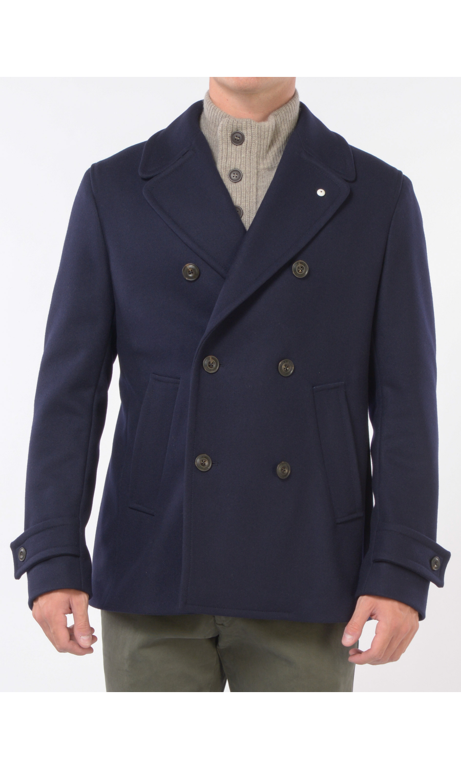 cappotto da uomo L.B.M.1911 doppiopetto in lana e cachemire