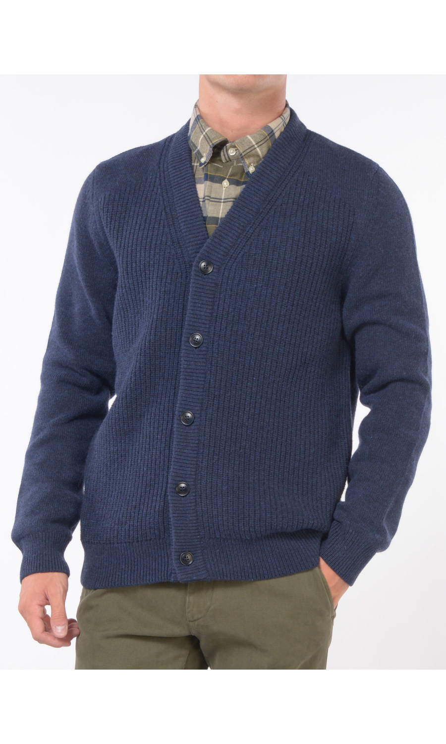 cardigan da uomo Barbour a coste piccolo logo