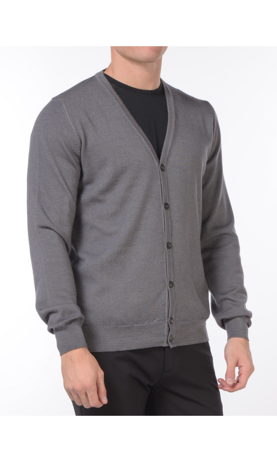 cardigan da uomo Jeordies tinta unita con bottoni