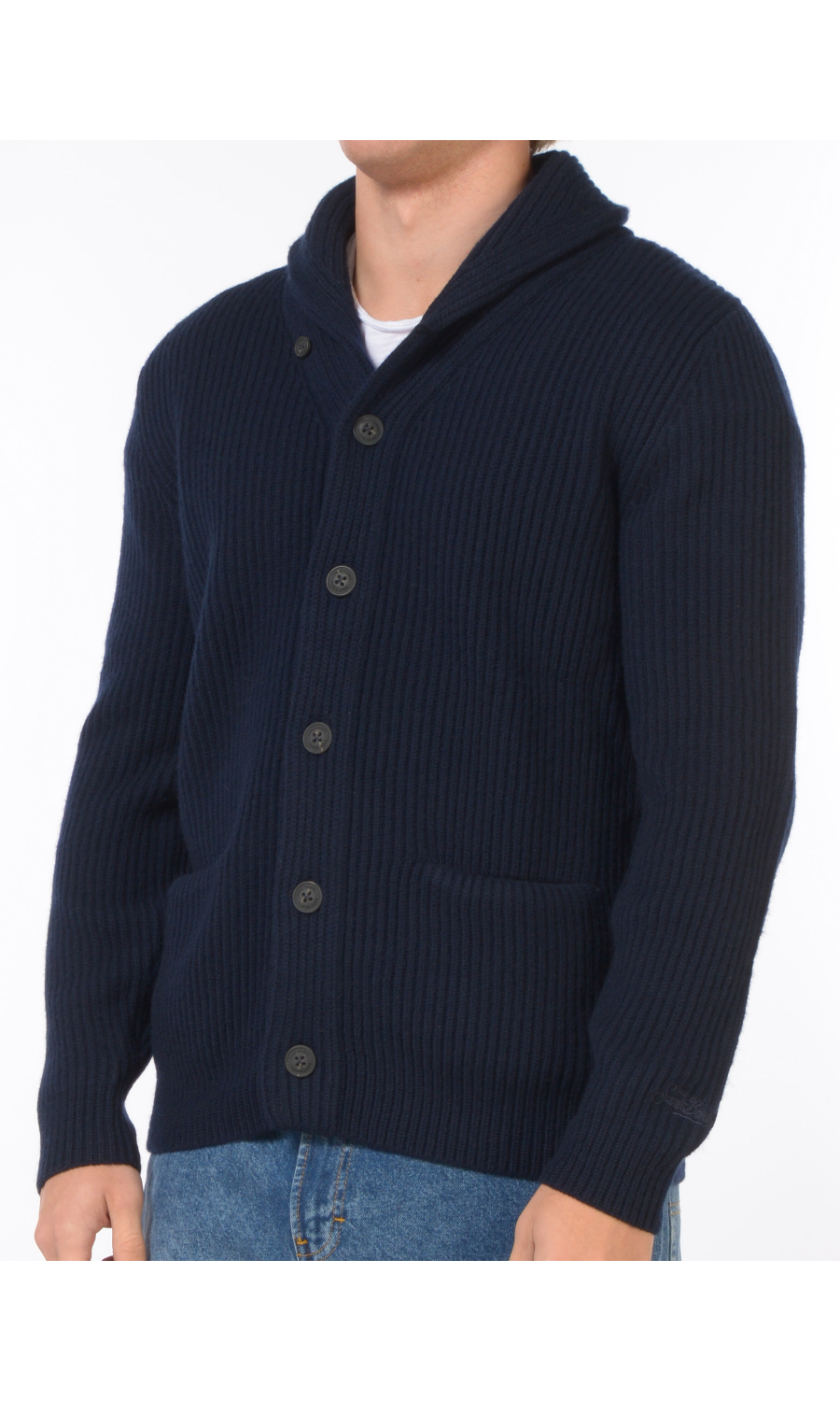 cardigan da uomo Mc2 Saint Barth con collo a coste
