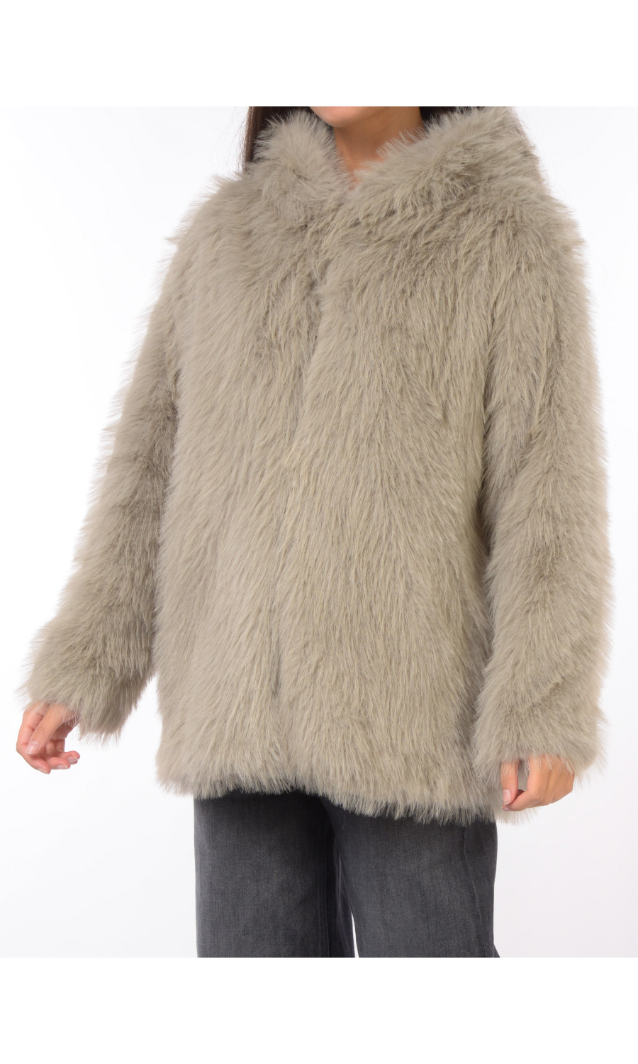 ecopelliccia da donna Kaos con cappuccio e tasche