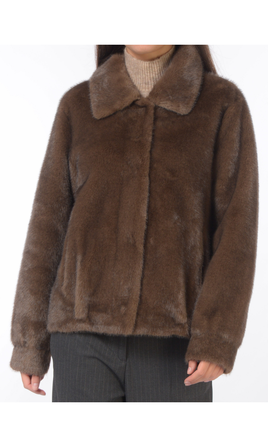 ecopelliccia da donna Seventy corta collo camicia