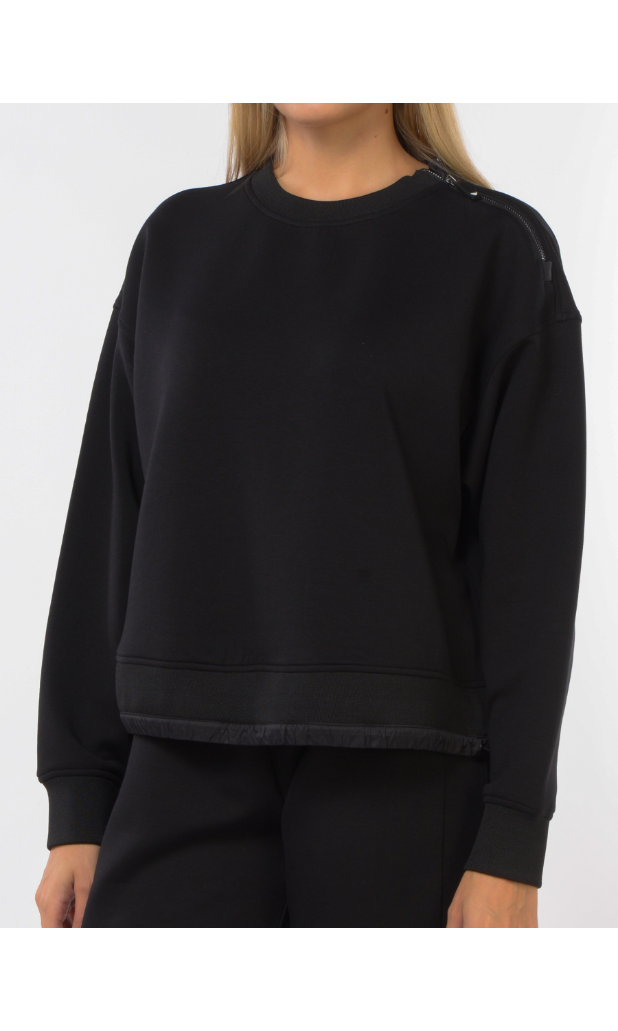 felpa da donna Emporio Armani a girocollo con coulisse