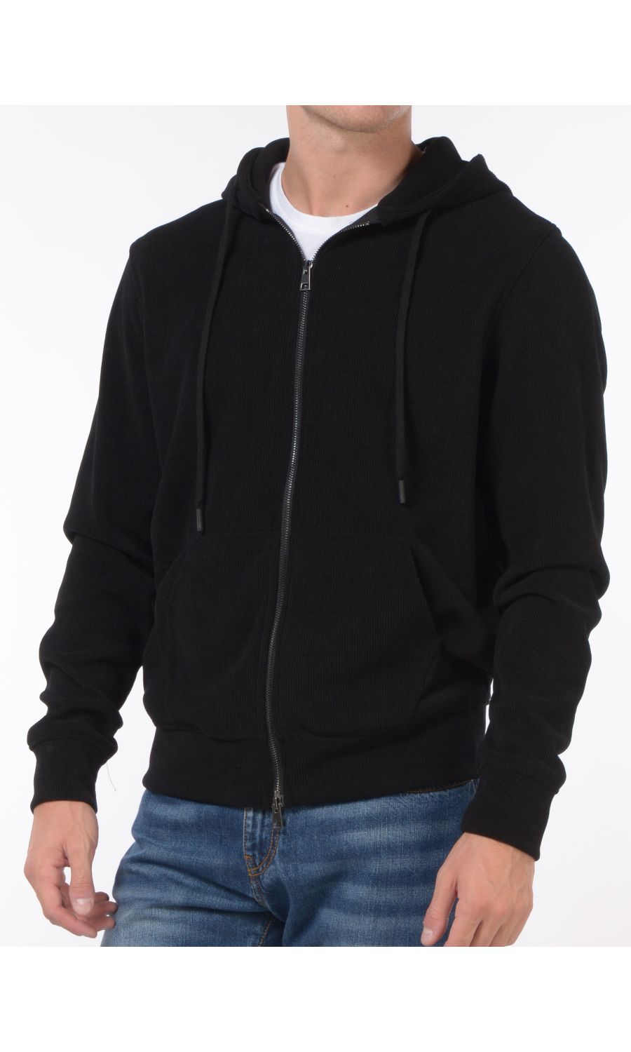 felpa da uomo Daniele Alessandrini in velluto con zip