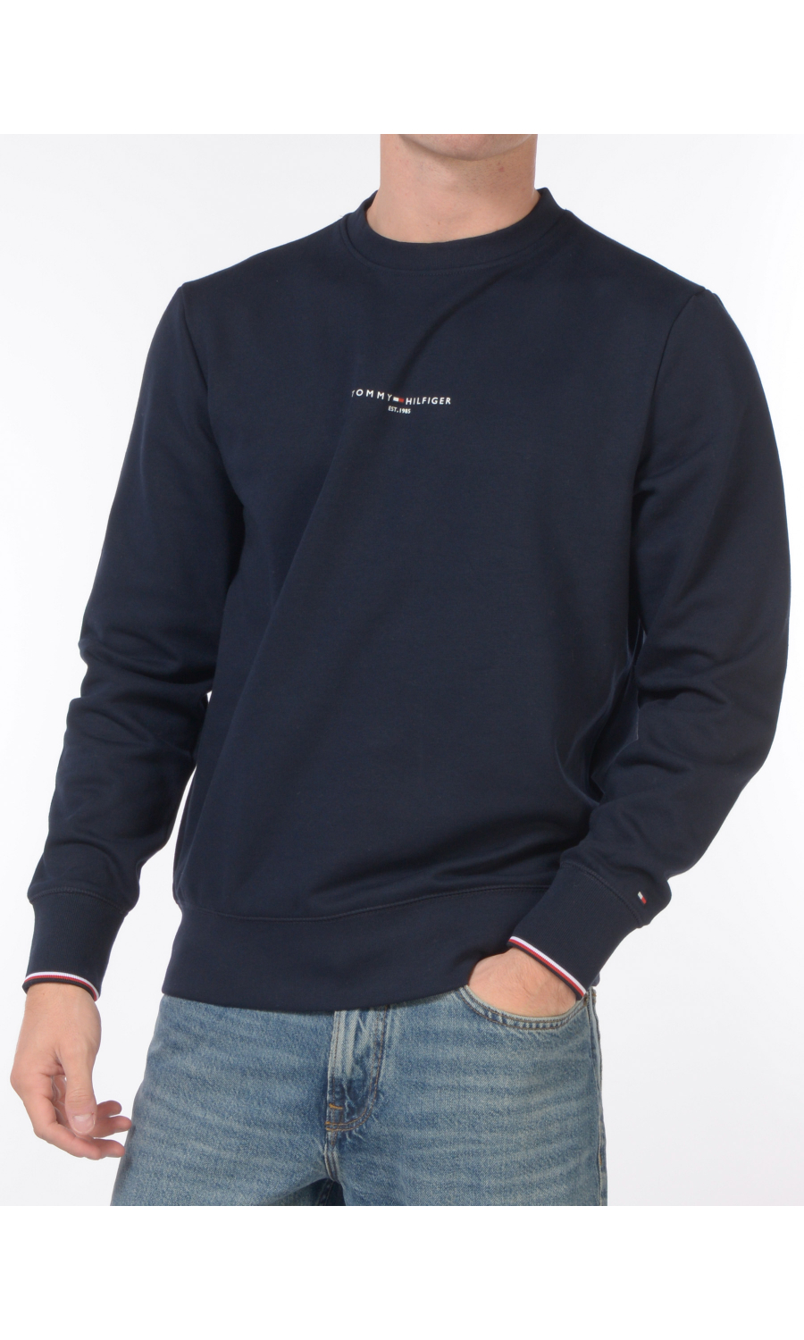 felpa da uomo Tommy Hilfiger girocollo con logo