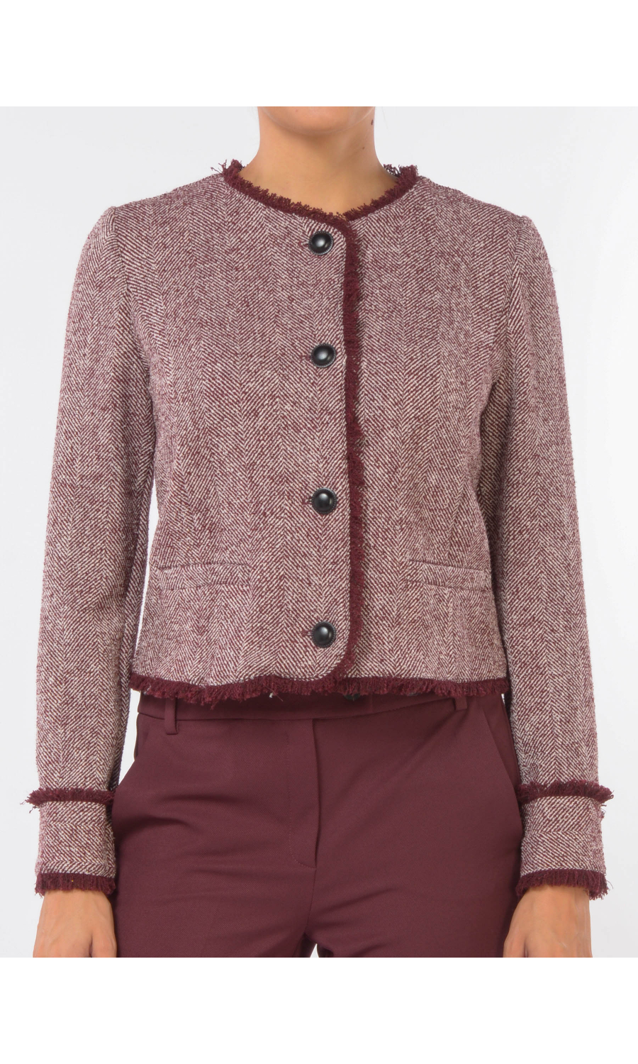 giacca da donna Emme By Marella Scacco a spina con microfrange