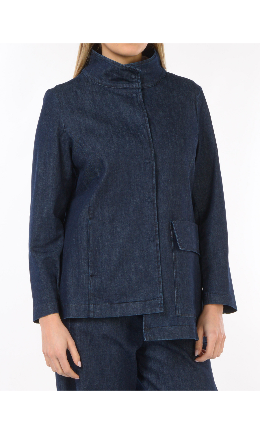 giacca da donna Jurere in denim con collo a cratere