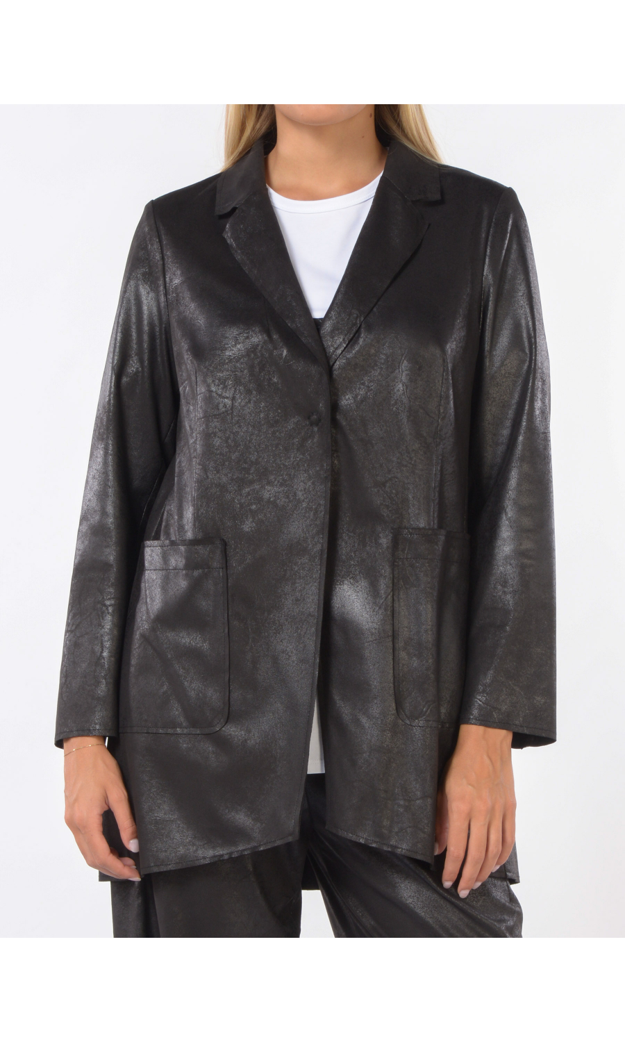 giacca da donna Jurere effetto camoscio a monopetto