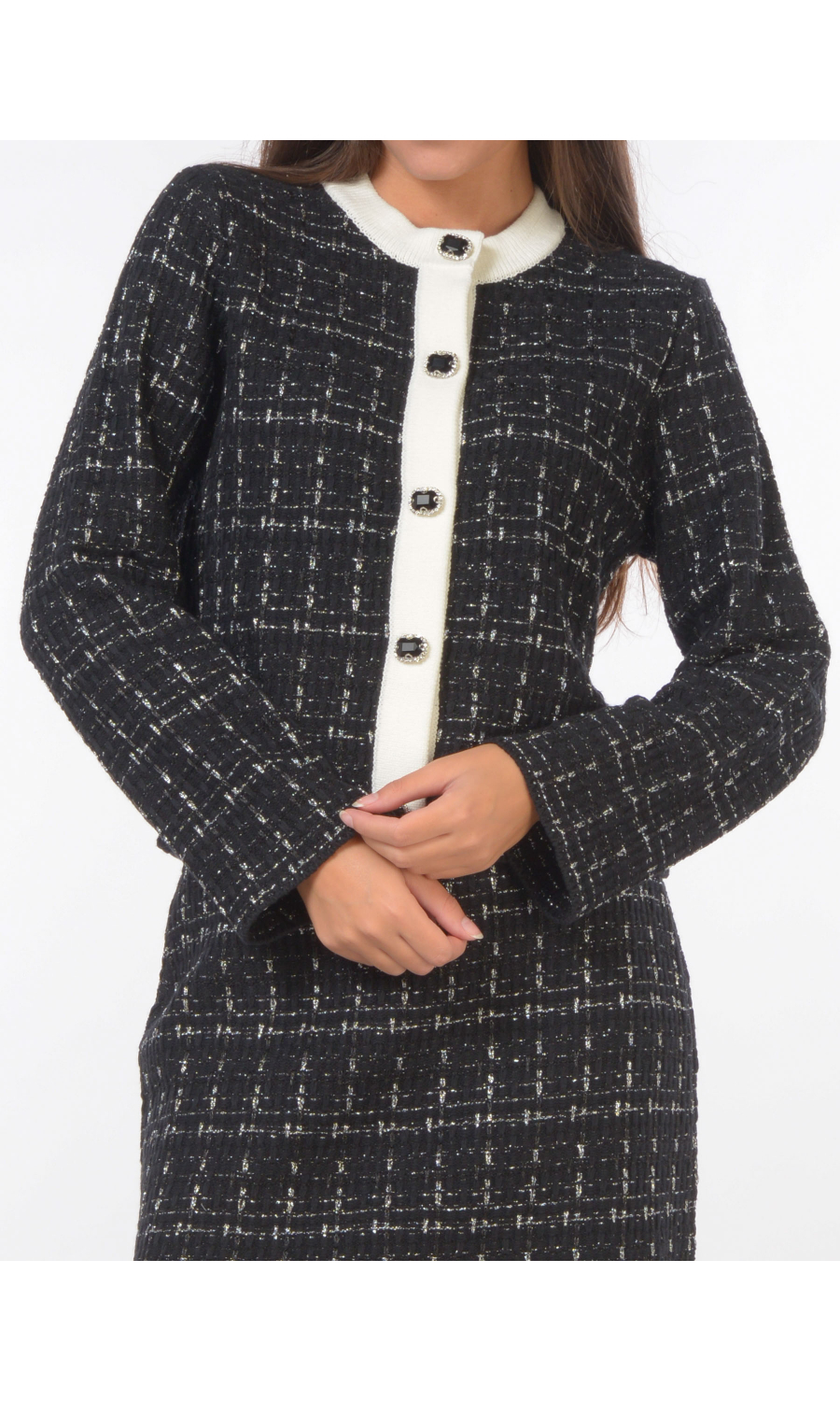 giacca da donna Liu Jo in maglia con bottoni gioiello