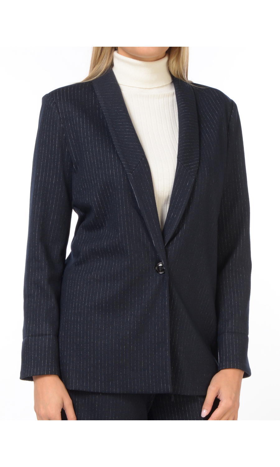 giacca da donna Nenette un bottone gessata