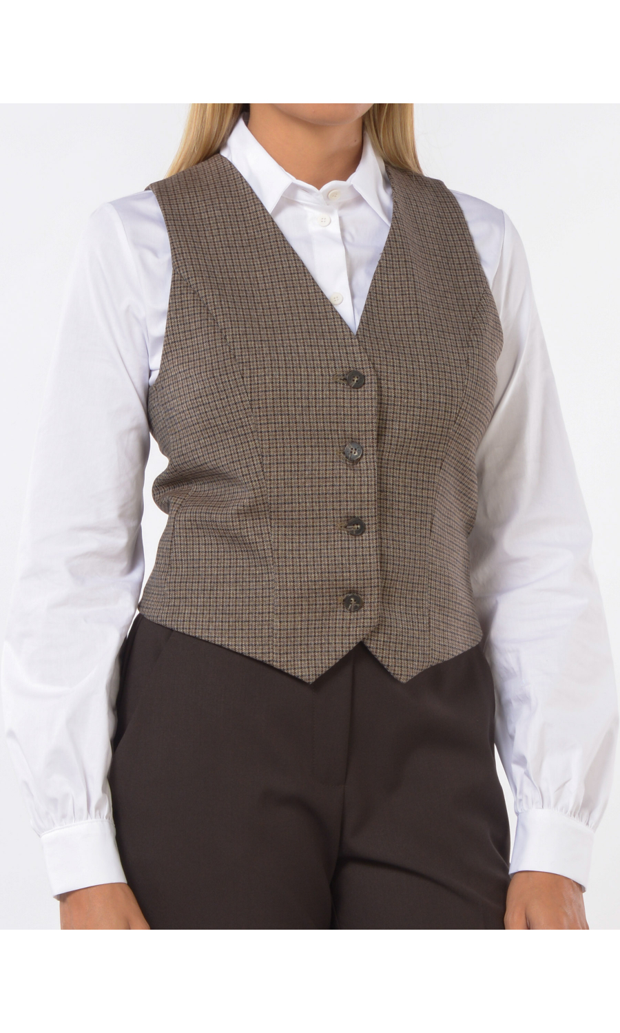 gilet da donna Kaos quattro bottoni a quadri