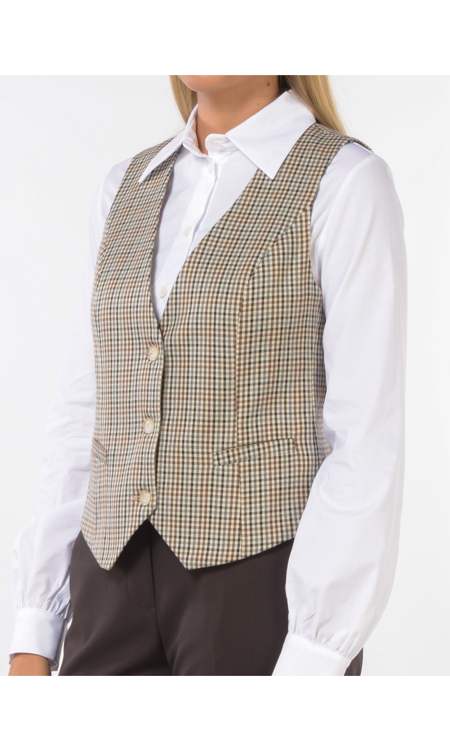 gilet da donna Kaos Jeans tre bottoni a quadri