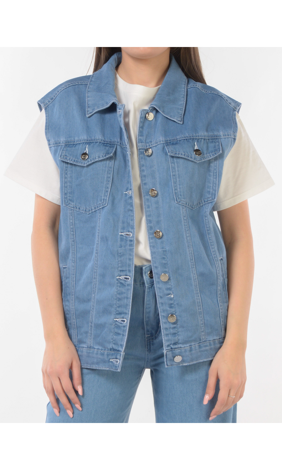 gilet da donna Kaos over in denim