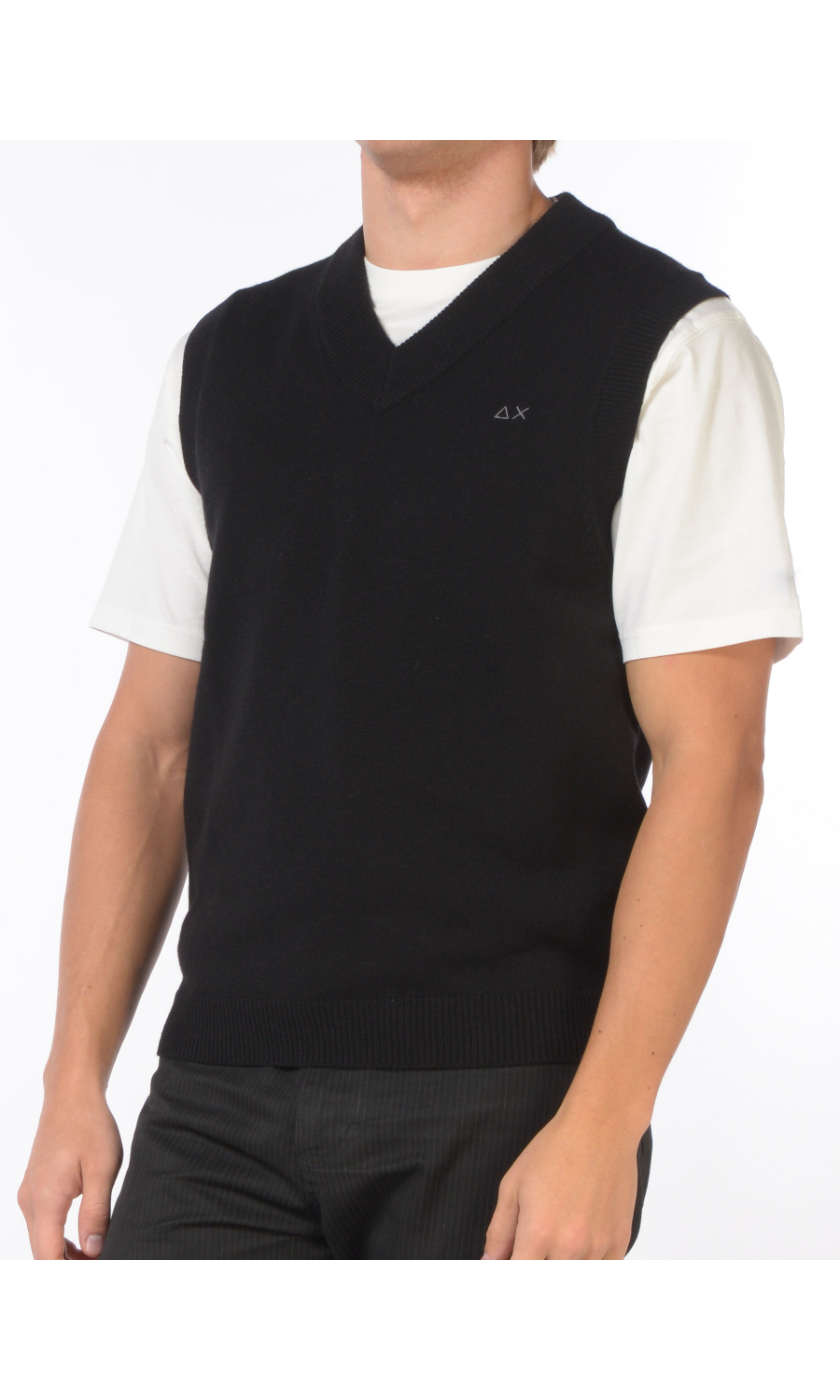 gilet da uomo Sun68 in maglia con logo