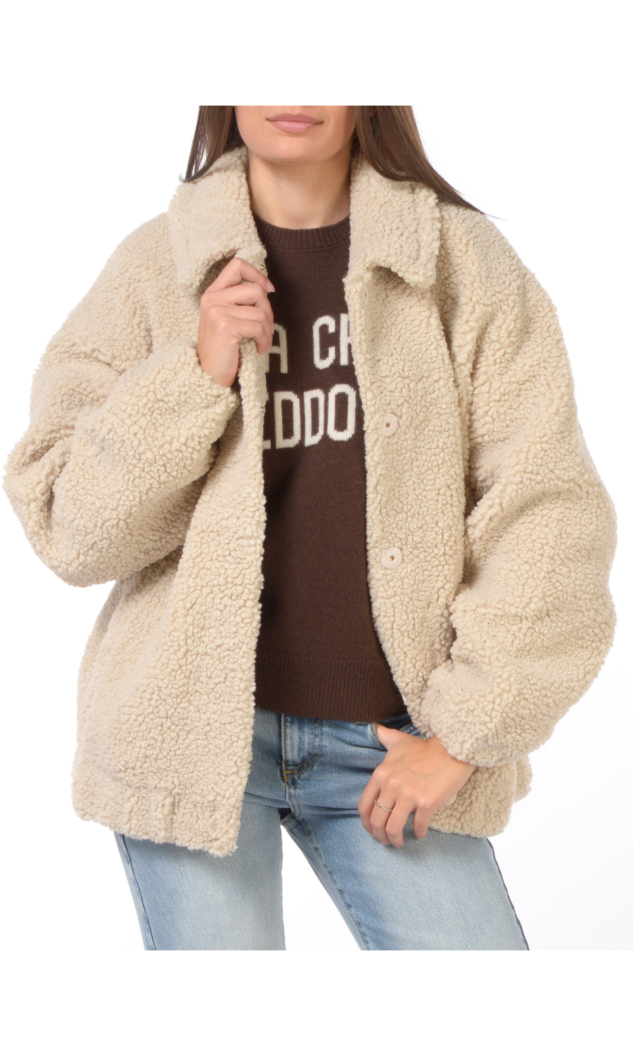 giubbino da donna Mc2 Saint Barth teddy collo camicia